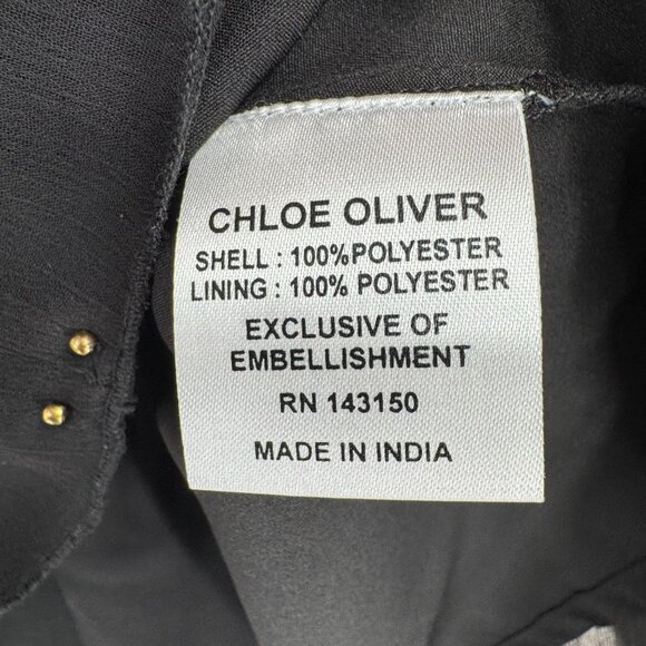 Chloe Oliver Anthropologie Beaded Semi Sheer Blouse Women's Size Small Black NEW - Picture 9 of 14